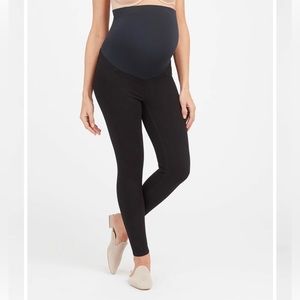 Spanx Women’s Mama Ankle Jean-ish Maternity Leggings Black Full Belly Panel XL